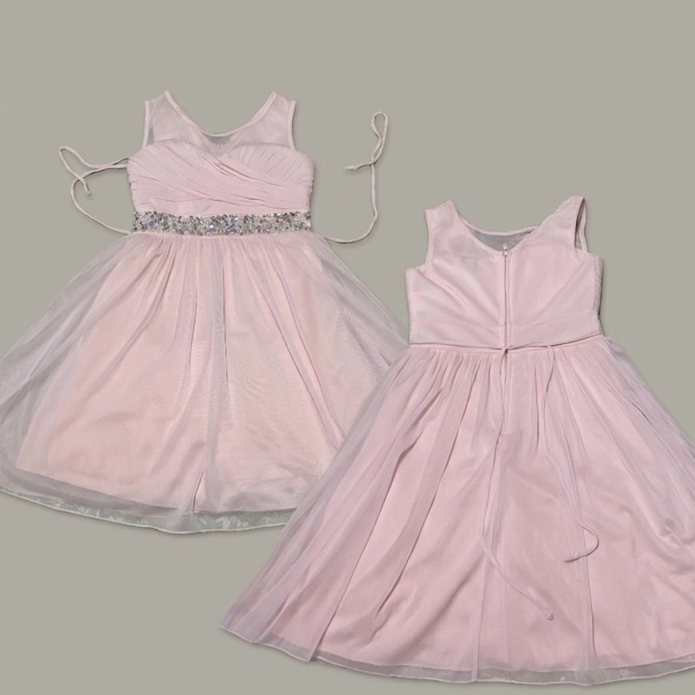 Speechless Girls Light Pink Tulle Formal Dress with Beaded Waist